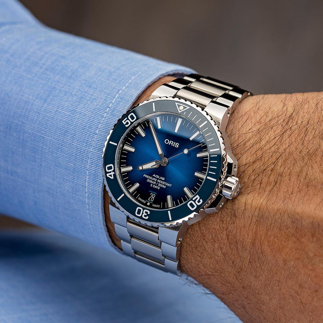 Aquis Date Cal. 400 Blue - MANG-LUXURY