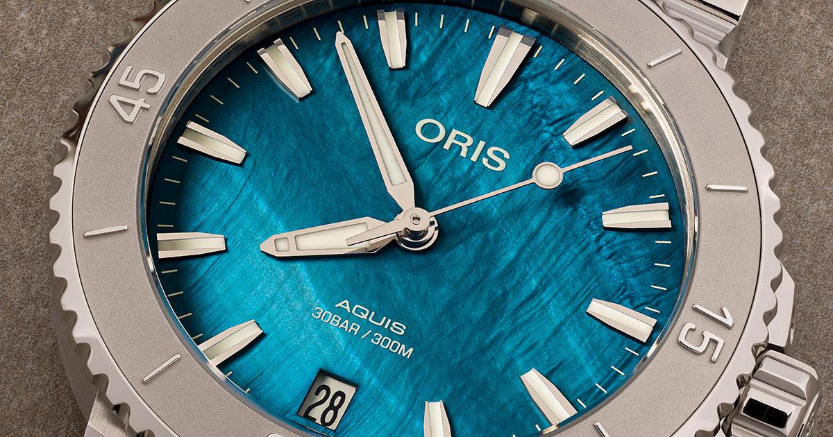 Oris Aquis Date Damen MOP Blue 01 733 7770 4155 - 07 8 18 05P - MANG - LUXURY - 73377704155