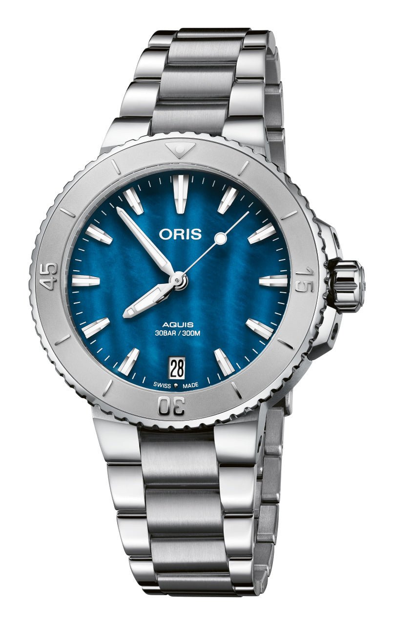 Oris Aquis Date Damen MOP Blue 01 733 7770 4155 - 07 8 18 05P - MANG - LUXURY - 73377704155