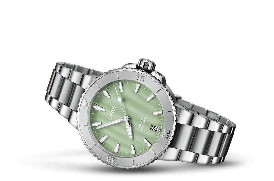 Oris Aquis Date Damen MOP Green 01 733 7770 4157 - 07 8 18 05P - MANG - LUXURY - 73377704157