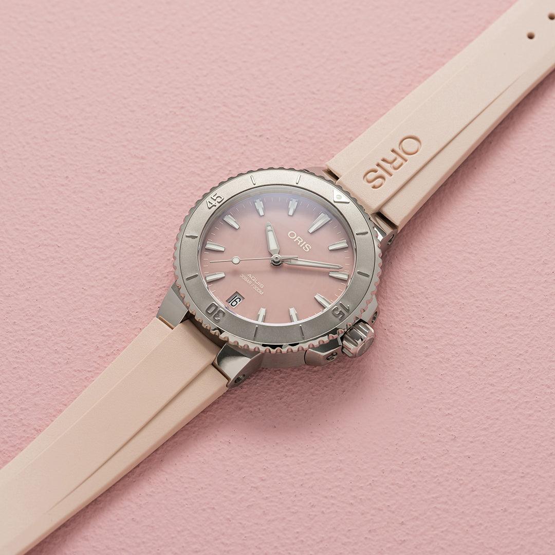 Oris Aquis Date Damen MOP Rosé 01 733 7770 4158 - 07 4 18 66FC - MANG - LUXURY - 73377704158