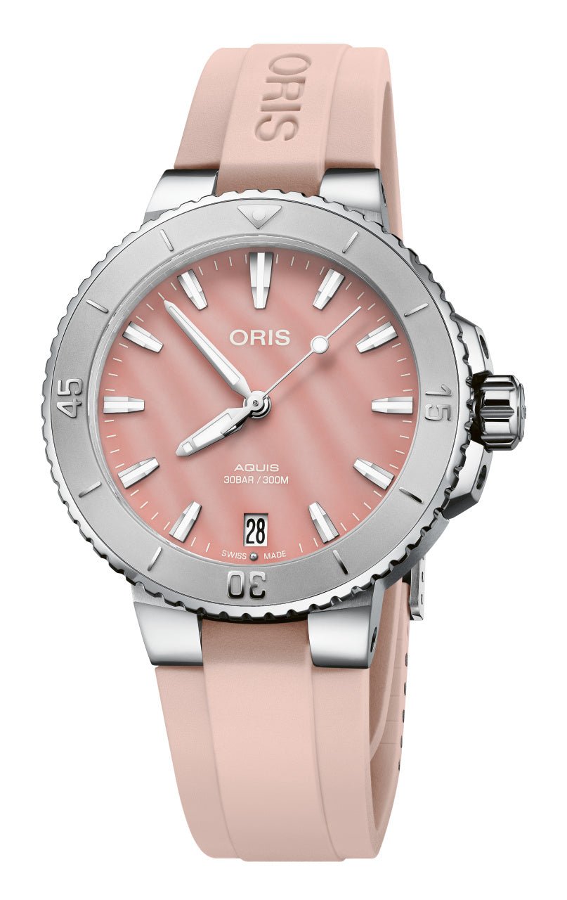 Oris Aquis Date Damen MOP Rosé 01 733 7770 4158 - 07 4 18 66FC - MANG - LUXURY - 73377704158