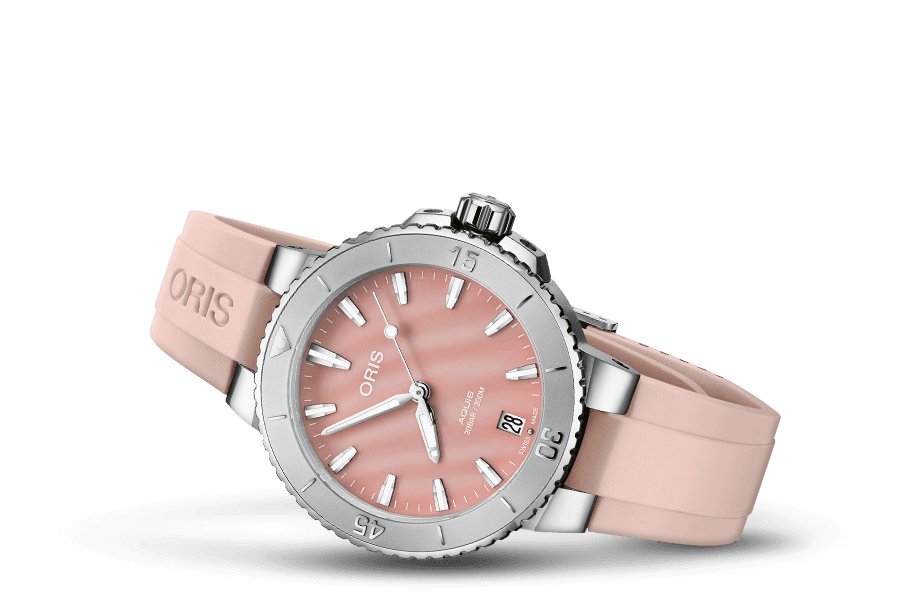 Oris Aquis Date Damen MOP Rosé 01 733 7770 4158 - 07 4 18 66FC - MANG - LUXURY - 73377704158